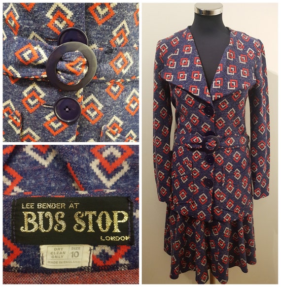 Fab 1970s Lee Bender At Bus Stop London Two Piece