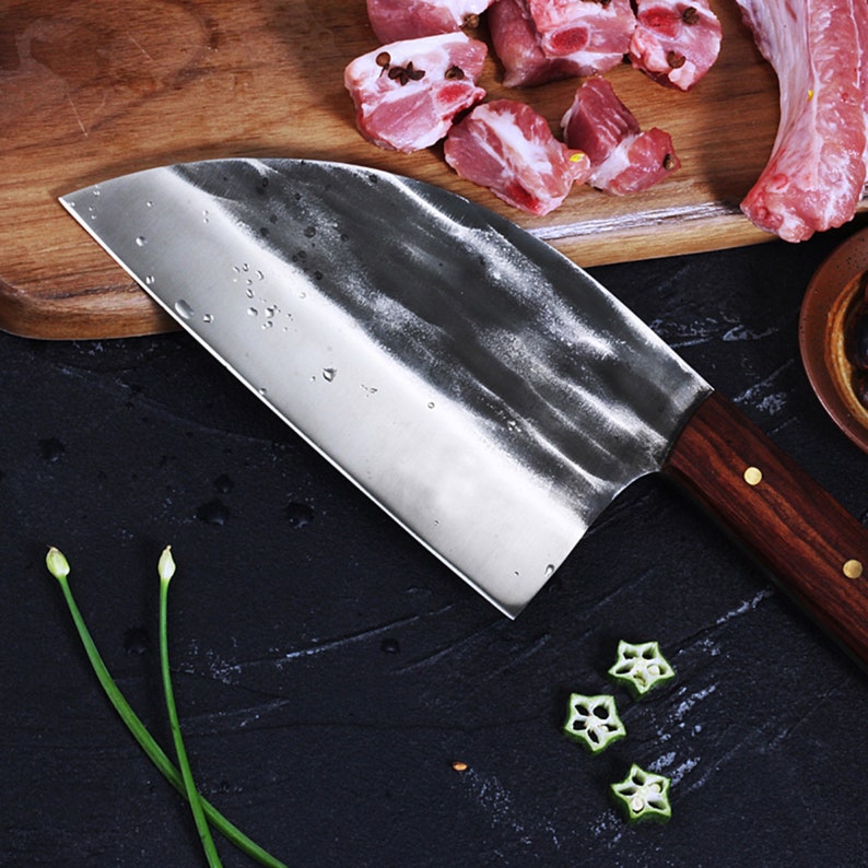 Full tang chef knife handmade high carbon clad steel Etsy