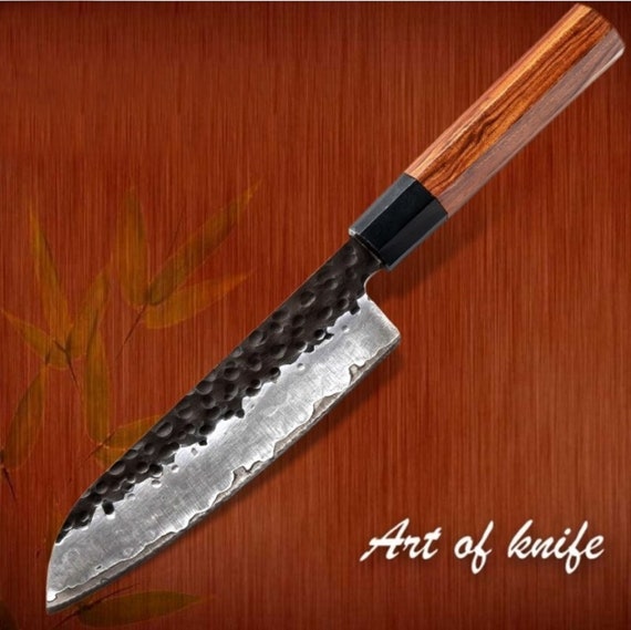 Santoku knife japanese high carbon blade chef Black Friday Etsy