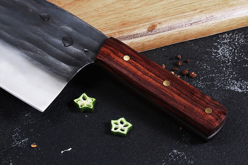 Full tang chef knife handmade high carbon clad steel Etsy