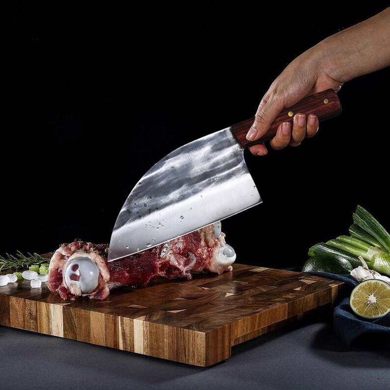 Full tang chef knife handmade high carbon clad steel Etsy