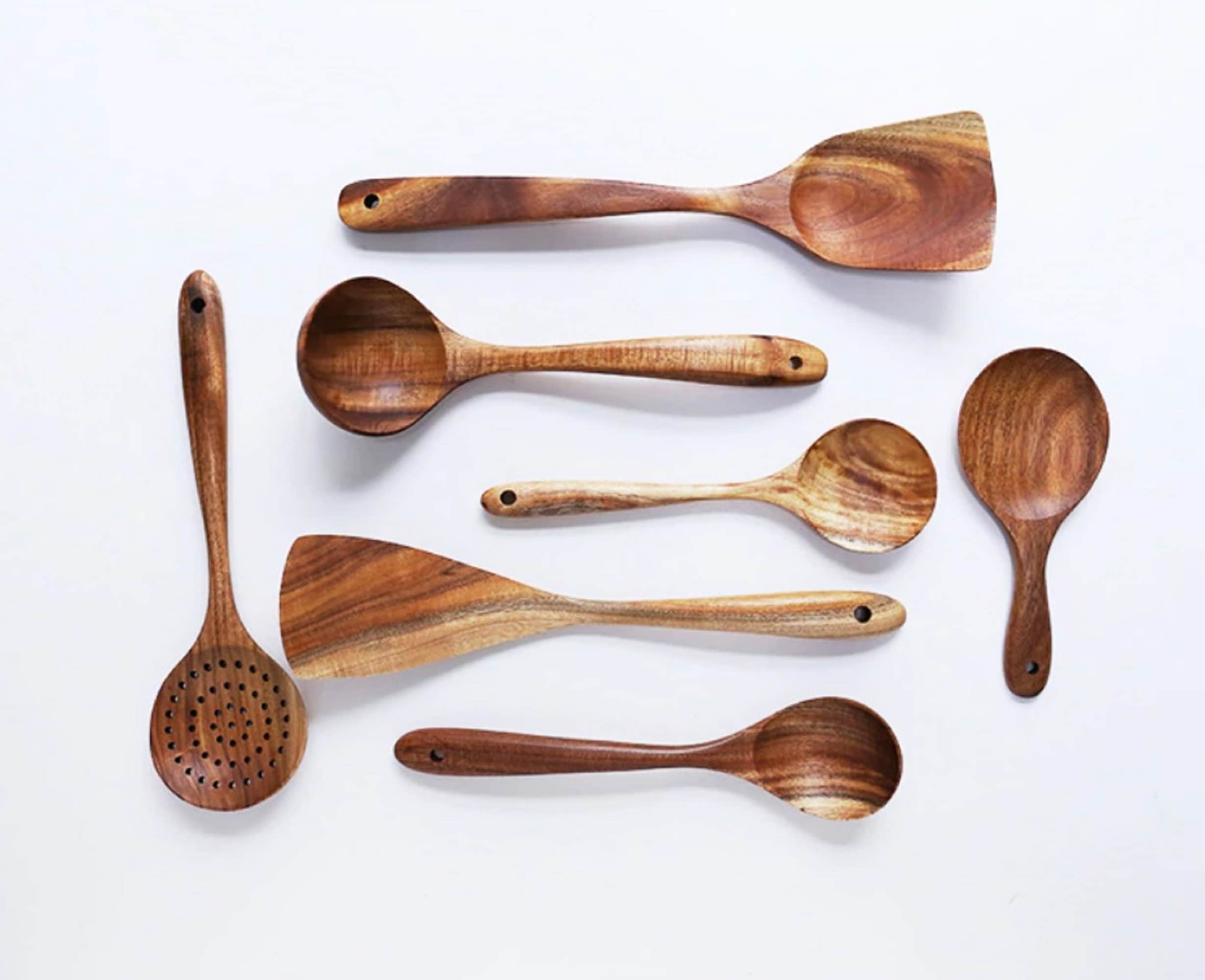 Natural Wood Cookware Kitchen Tool Set Wife Gift Etsy