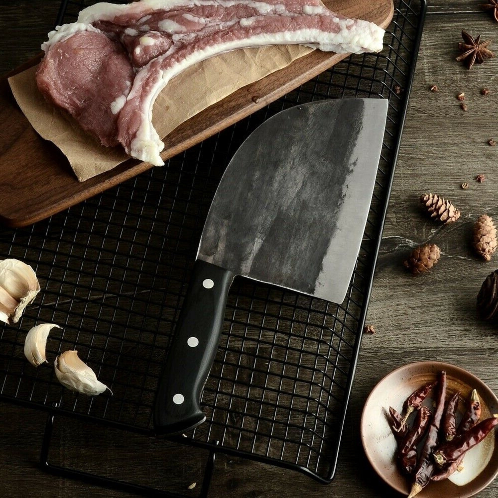 camping chef knife full tang butcher outdoor meat Etsy