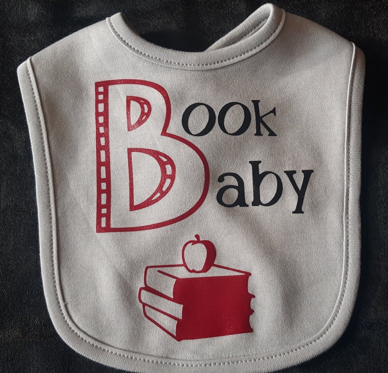 BOOK BABY red books bib Etsy