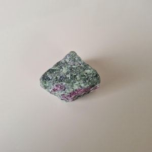 Raw Ruby in Zoisite Crystal | Natural Anyolite Specimen | Healing Stone | Green Zoisite with Ruby | Raw Gemstone Decor | Collector Crystal
