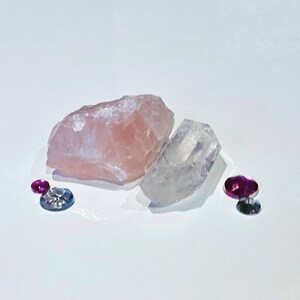 Raw Natural Rose Quartz and Clear Quartz - The Power Couple