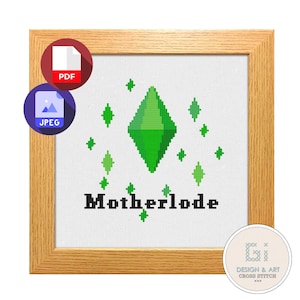 The SIMS Cross stitch pattern - Plumbob - Embroidery Cross Stitch - Modern cross stitch - PDF Pattern instant download