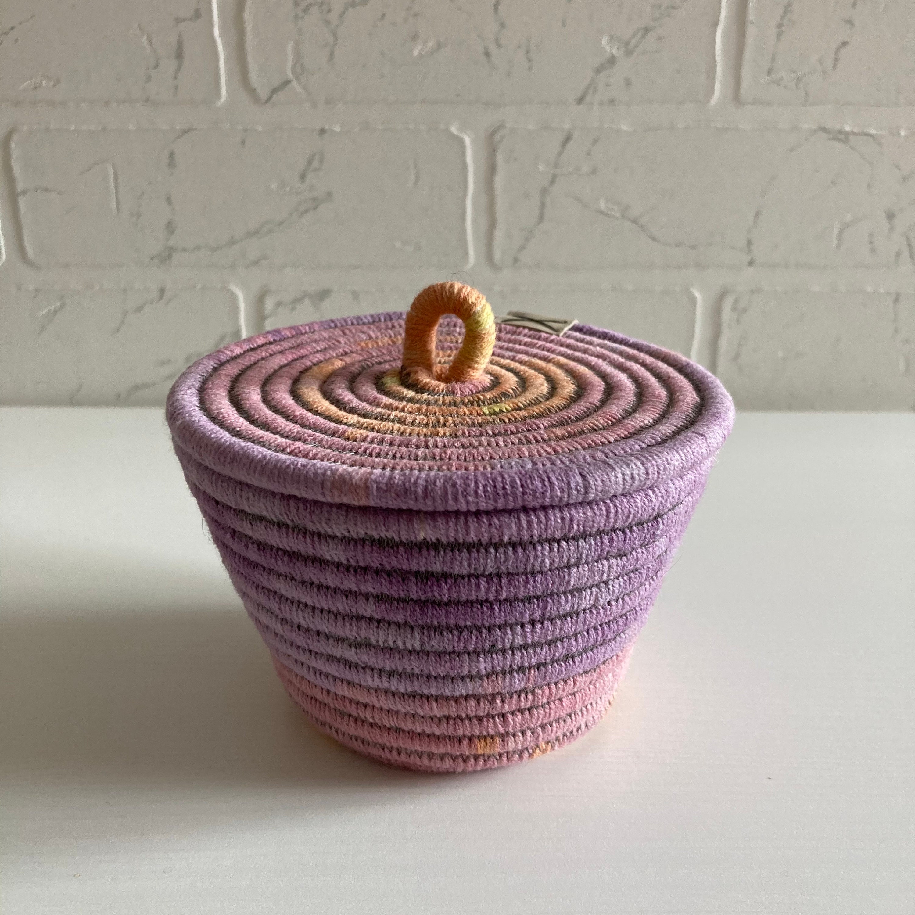 Mini basket for storage Small rope basket with lid Etsy