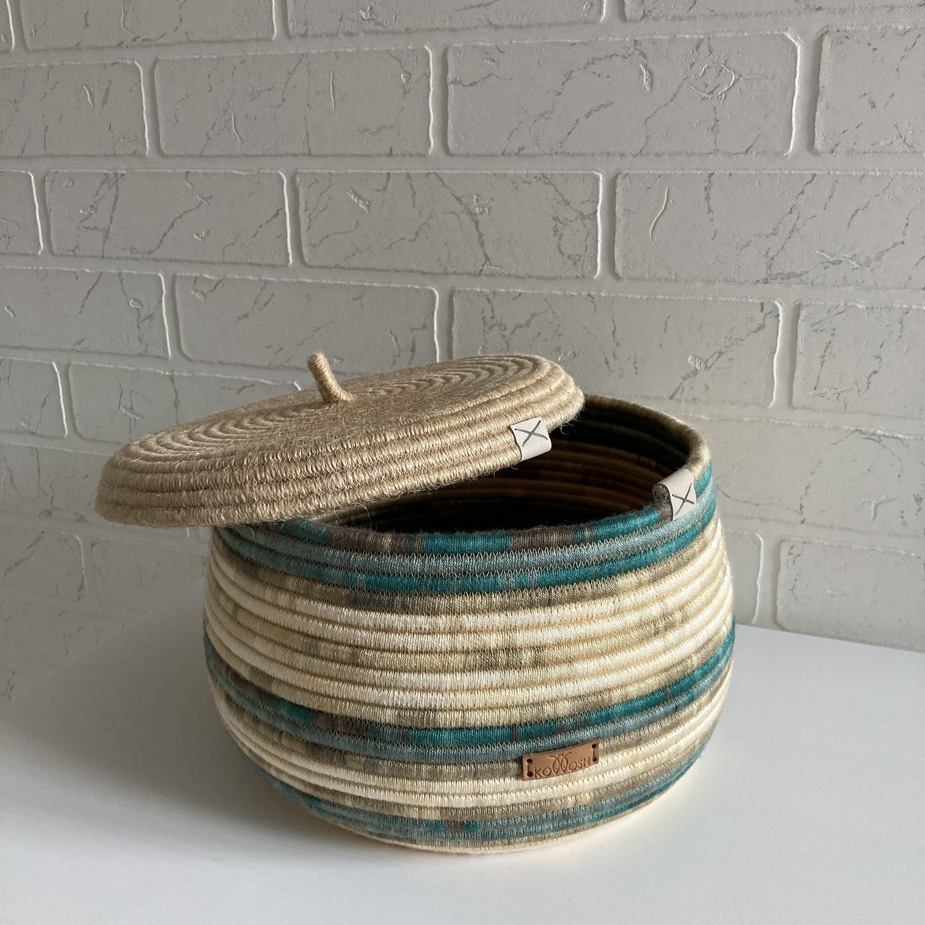 Cotton rope basket with lid Housewarming gift Etsy