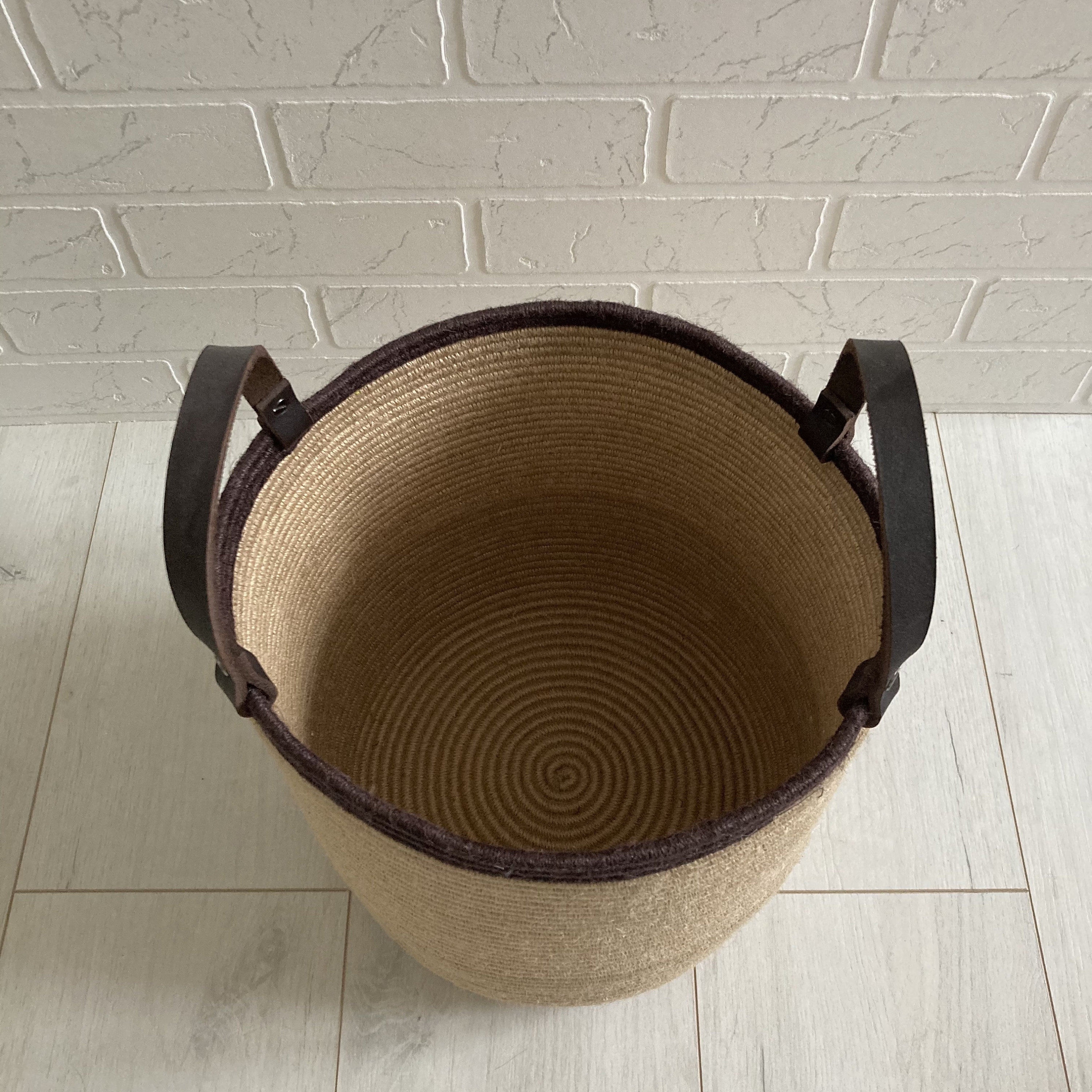 Jute basket with handle Floor plant basket Housewarming gift Etsy