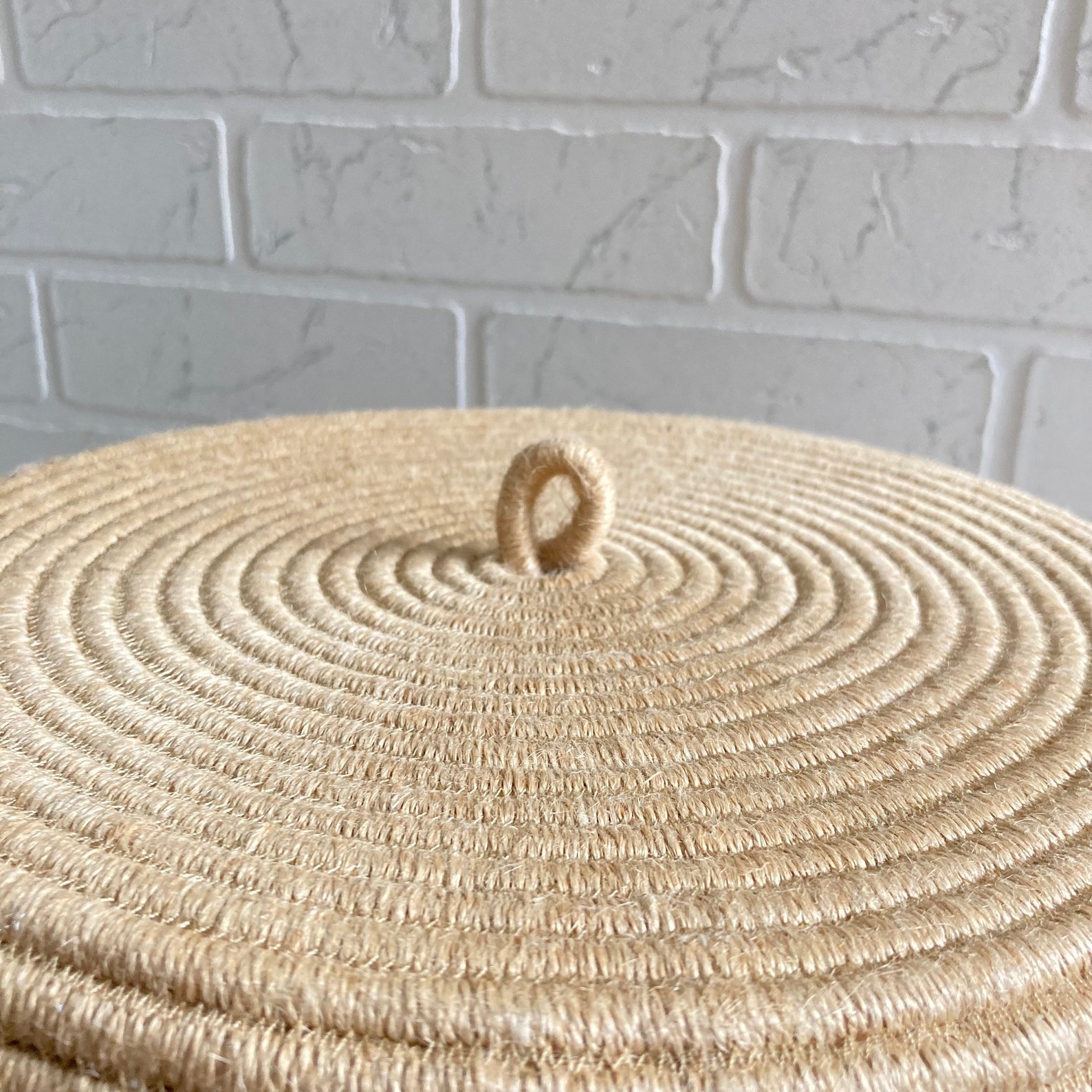 Large Rope Basket With Lid Housewarming Gift Cozy Basket Etsy