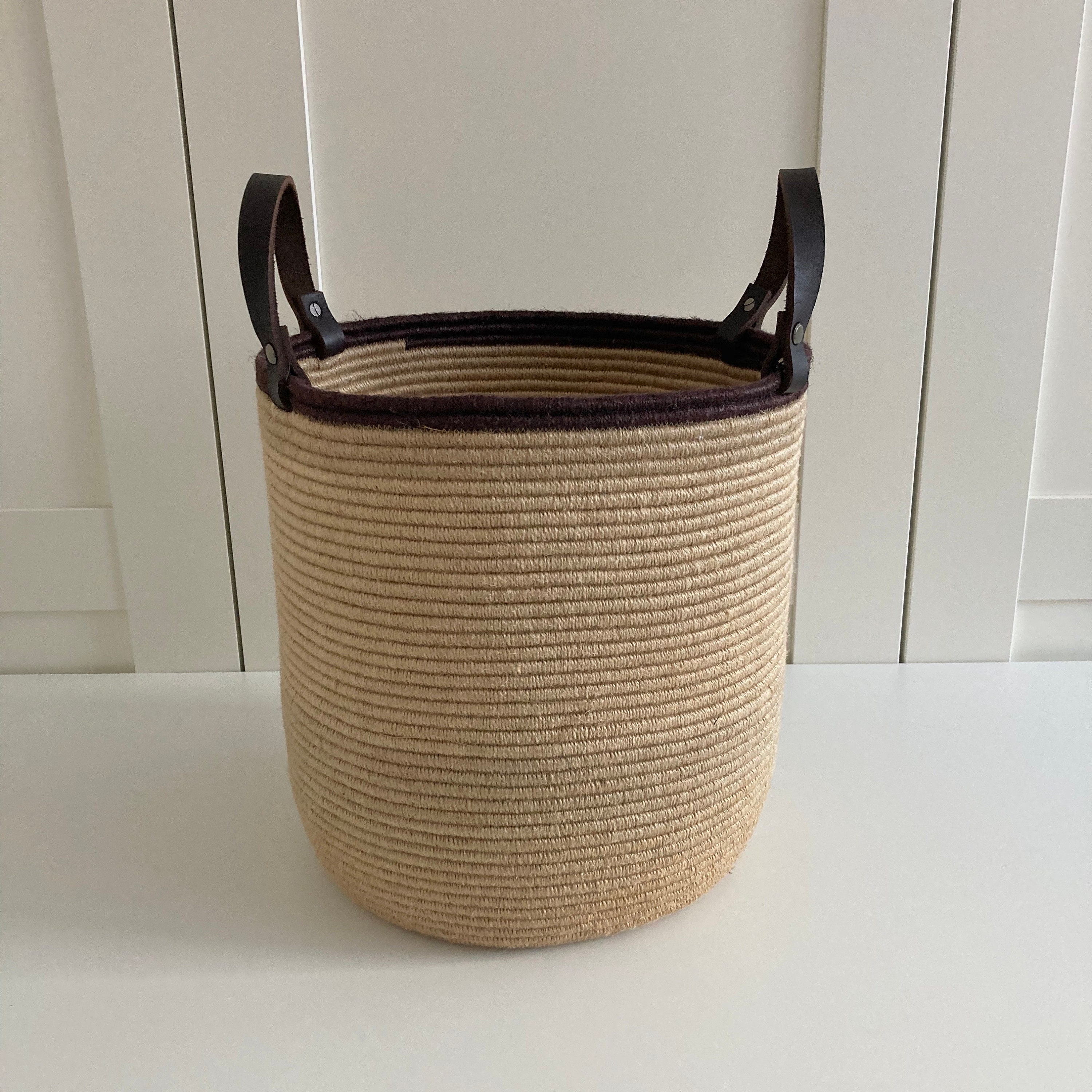 Large plant basket Rope basket with handle Etsy