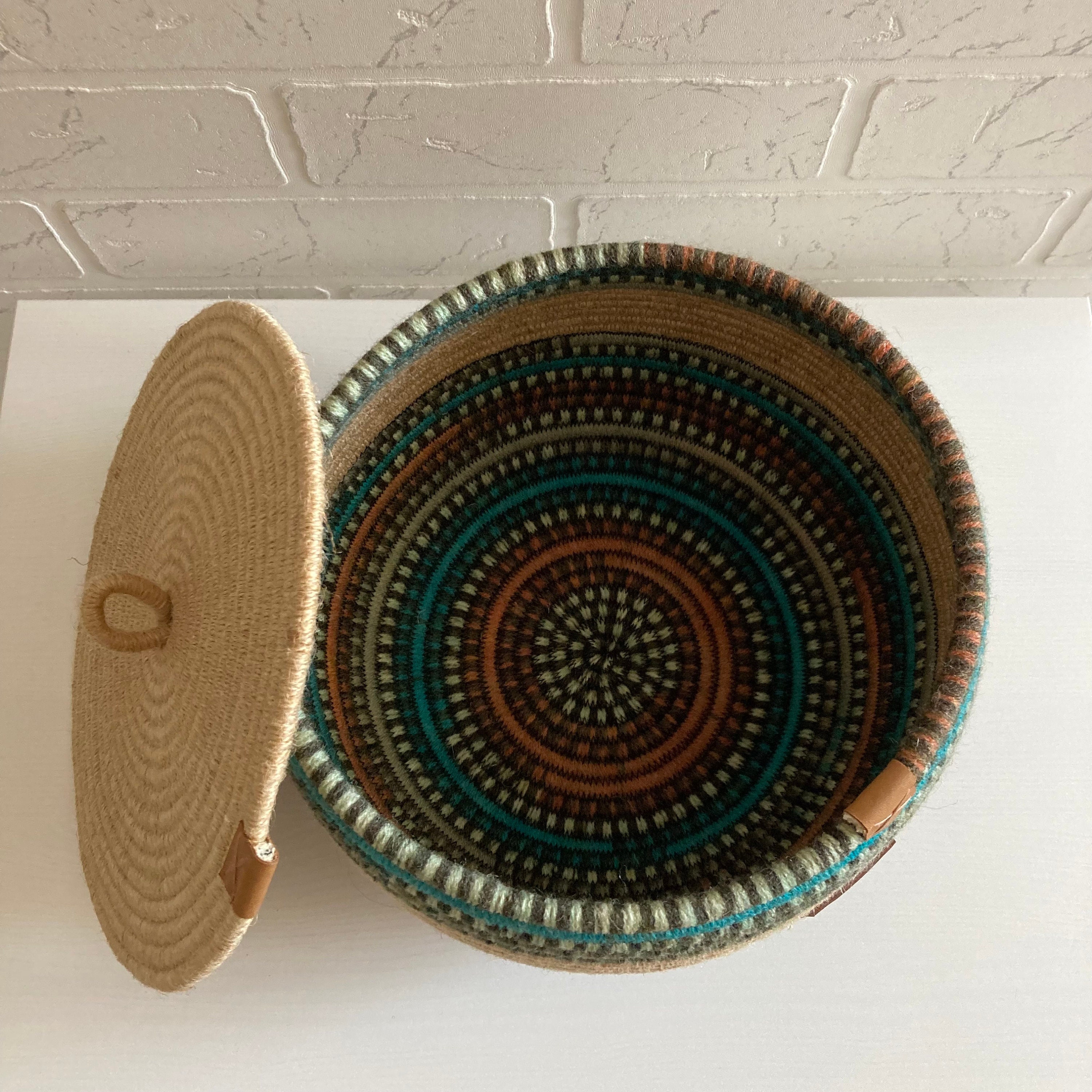 Cotton rope basket with lid Housewarming gift Etsy