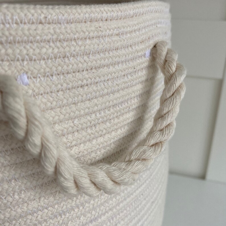 Blanket basket with lid White rope basket Etsy