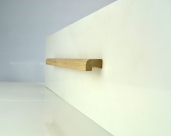 Oslo Solid oak handle, drawer pull, cabinet pull. Any custom length accepted.