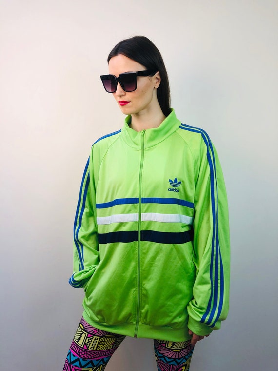 Vintage 90s adidas Germany green blue jacket runni