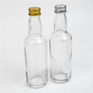 100ml Glass Favor Limoncello Bottle With Gold or Silver Lid