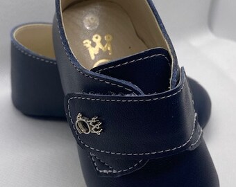 Boys Leather Shoes I Navy Christening Shoes I Navy Baby Leather Shoe