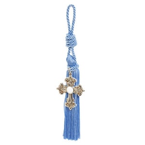 Hanging Cross Charm on Rope - Available in Blue and Pink
