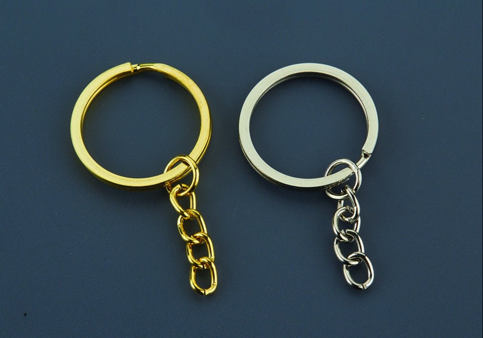 Bulk Keychain Key Ring Findings Flat Split Ring Keyring 30mm Gold Select  Qty 