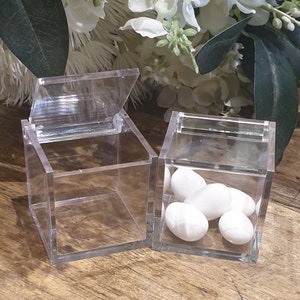 12 x Clear Acrylic Cube Favor Boxes , Clear Box , Party Favor Box , Clear Candy Box , Boxes & Containers , Small Box ,  Bomboniere Box