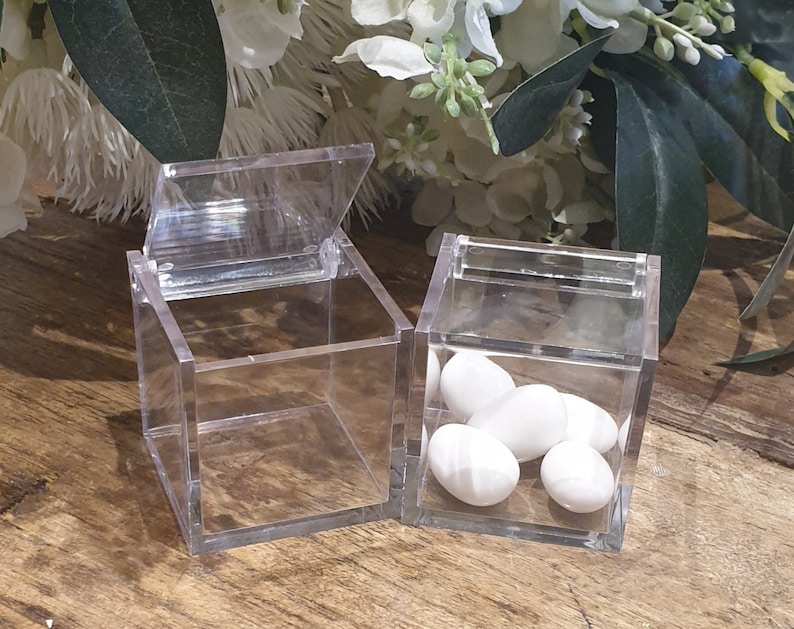 12 X Clear Acrylic Cube Favor Boxes Clear Box Party Favor Etsy