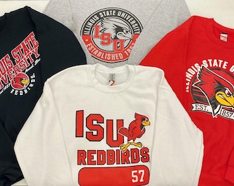 CUSTOM Illinois State University Redbirds Crew Neck Sweatshirt