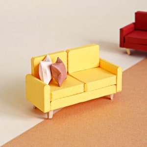 Sofa & Lampe Set-Vorlage, Maßstab 1:24, PDF-Datei, SVG- und DXF-Datei, für Handschnitt, Schneidemaschine und Laserschnitt