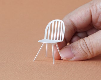 Vintage Wooden Dining Chair template, 1/24 scale, PDF file, SVG and DXF file, for hand cut, cutting machine and laser cut