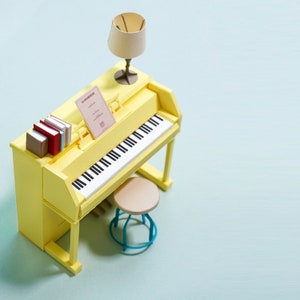 Paper Piano Set Template, Including Lamp Books and Chair Template, PDF ...