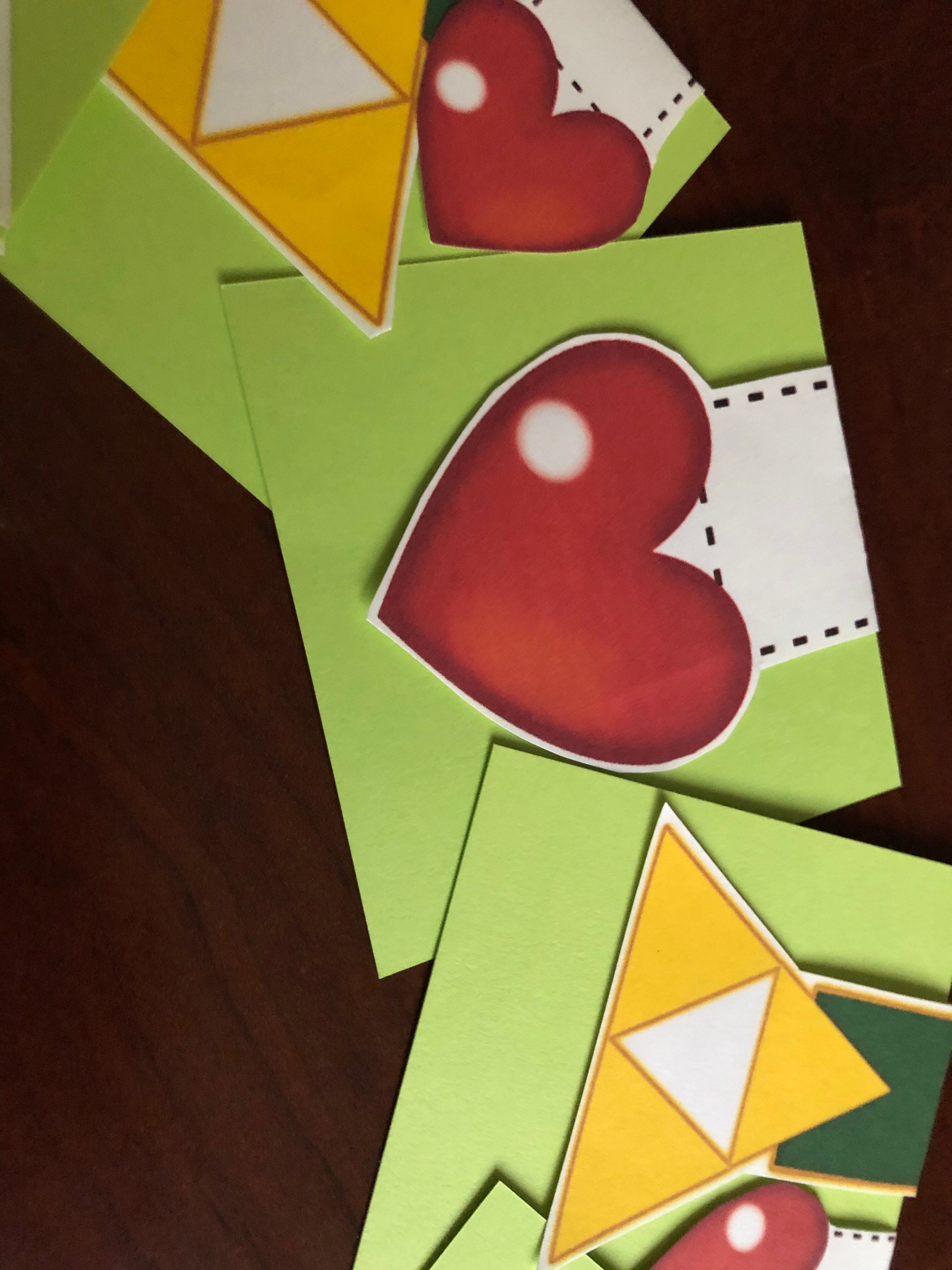 Zelda Cardstock Bookmark 2 Pack Triforce and Heart variations Etsy