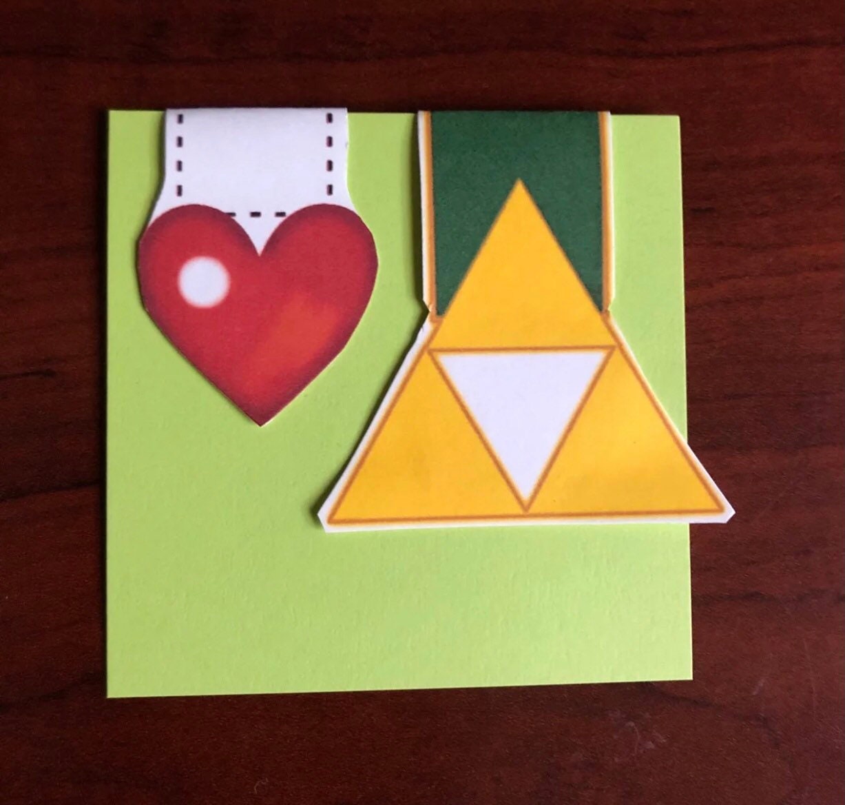 Zelda Cardstock Bookmark 2 Pack Triforce and Heart variations Etsy