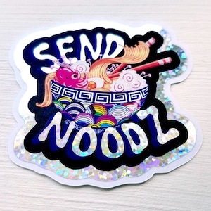 Send Noodz - Pride Holo Glitter Vinyl Sticker