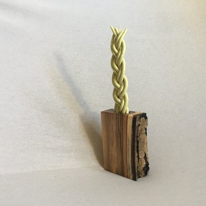 Havdalah Candle Holder Natural Walnut Log Wood Tree Slab Candlestick Contemporary Hand Crafted Judaica Rustic Get Havdalah Candle for Free