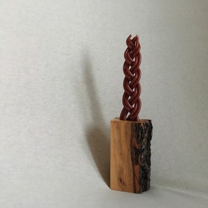 Havdalah キャンドルホルダー 天然アプリコット 再生ログウッド シャバット オーバー ツリー スラブ キャンドルスティック 現代的 ユダヤ教 素朴 キャンドルを無料でゲット