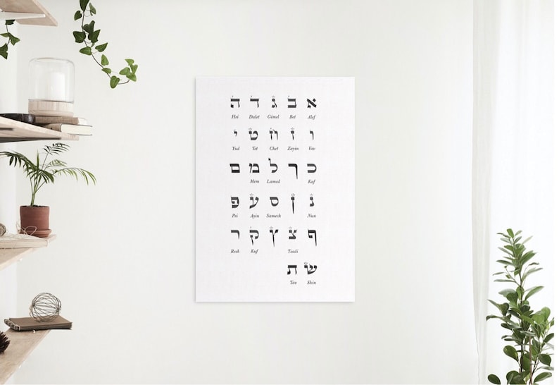 Hebrew Alphabet Letters Aleph-bet Board Ashurit Font With English ...