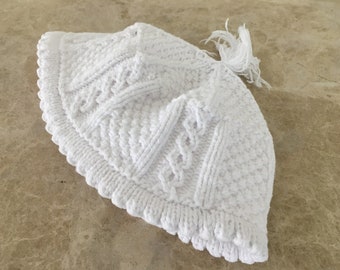 Rabbi Nachmans Slyle Kippah Sruga Weiß häkeln Hand gestrickt Breslev Design Yarmulke Baumwollgarne Chassidic Rebbe Geschenk