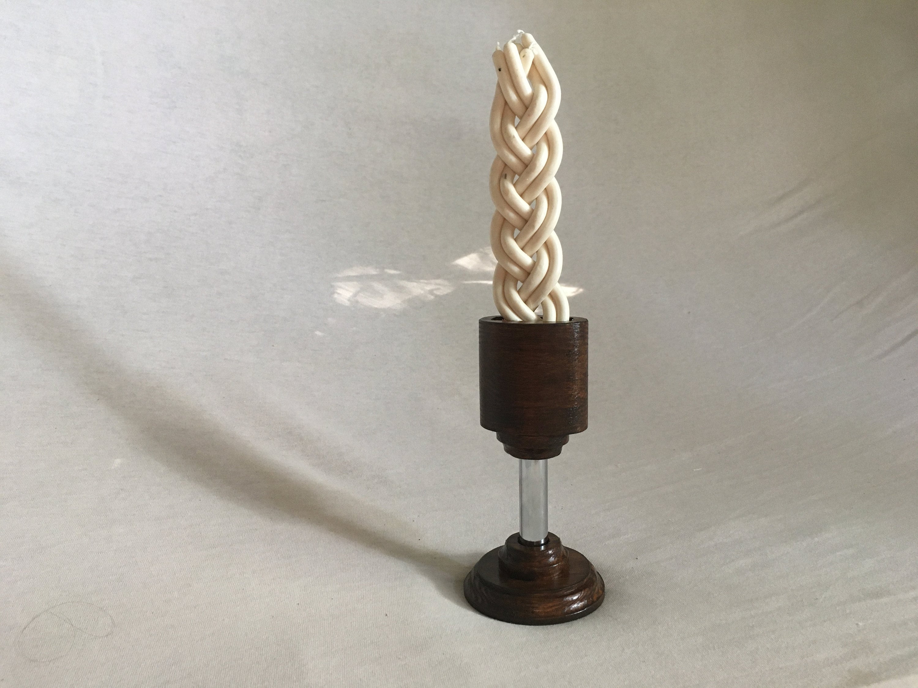 Havdalah Candle Holder Natural Wood Metallic Shabbat Over Etsy