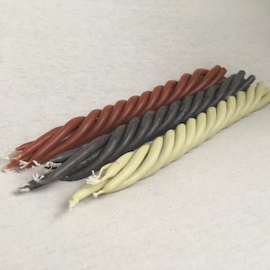Havdalah Candle Pure Beeswax Color Twisted Braided Candle Jewish Kosher Ritual Candle 8 Inches 6 Cotton Wicks BUY 2 - GET 1 For FREE