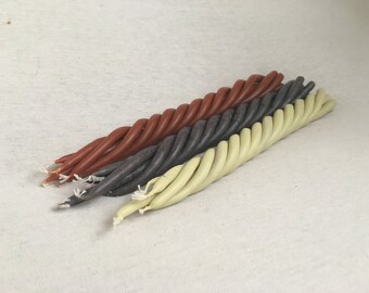 Havdalah Candle Pure Beeswax Color Twisted Braided Candle Jewish Kosher Ritual Candle 8 Inches 6 Cotton Wicks BUY 2 - GET 1 For FREE