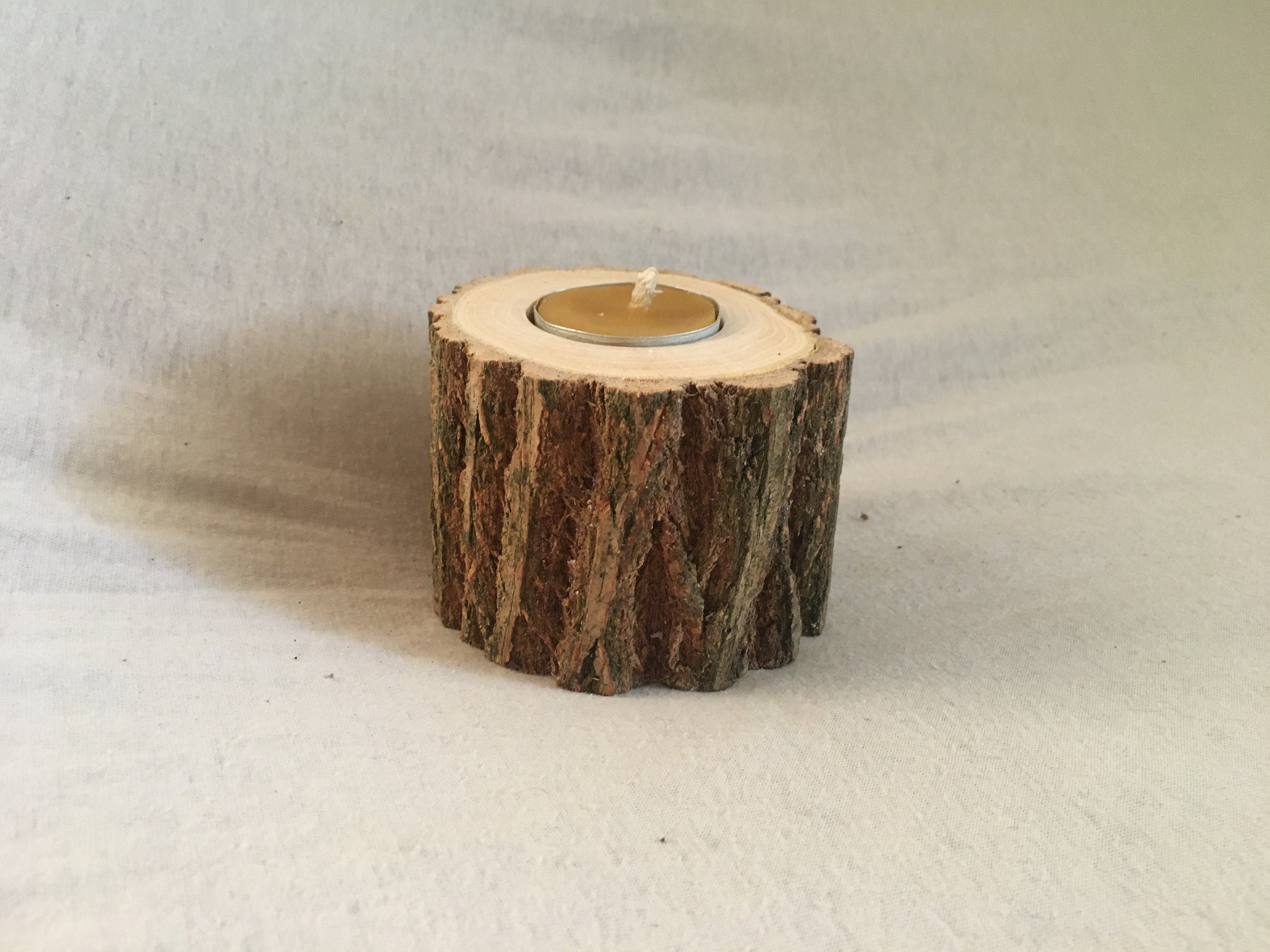 Log Wood Candle Holder for 1 Tealight 2 pcs Elder Tree Slab Etsy