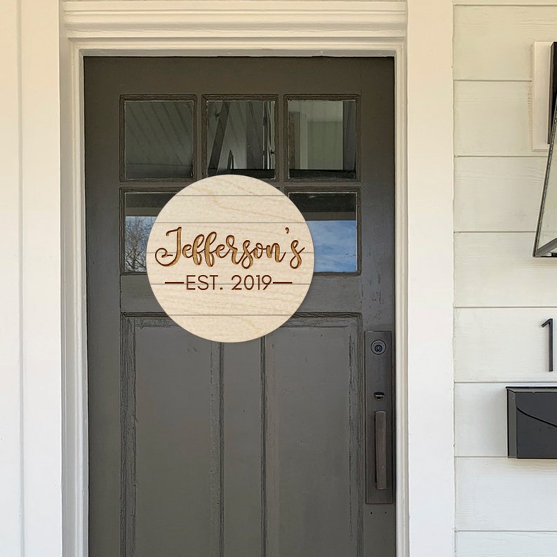 Personalized Door Sign Last Name Sign Established Wood Etsy