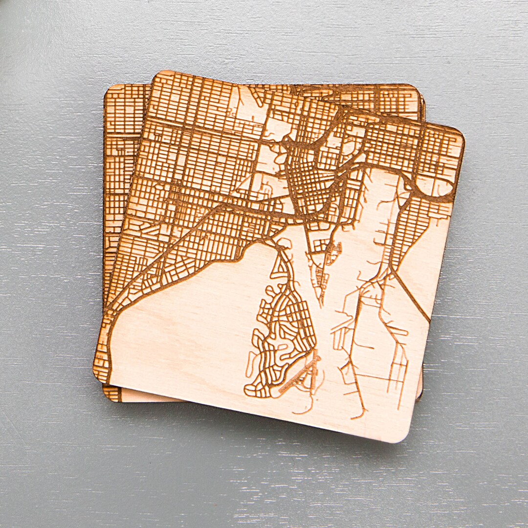 Street Map Coasters Custom Map Coasters Drinkware Coasters Square