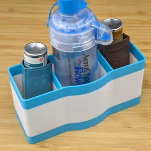 Inhaler Organiser Holder - Holds 2 Inhalers and 1 Spacer Asthma (Not Included)