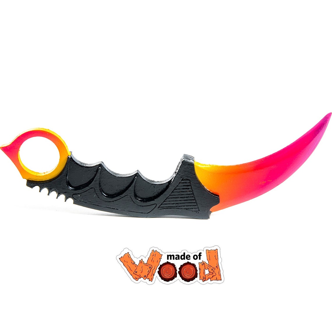 CSGO Wooden Knife Wooden Toys Karambit Fade Etsy