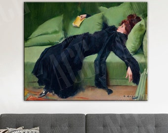 Ramon Casas “Jove Decadent” Canvas Print | Decadent Young Woman Reproduction | Art Nouveau Wall Decor
