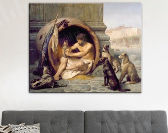 Diogenes Gérôme Canvas Print | Antique Philosophy Wall Decor Reproduction