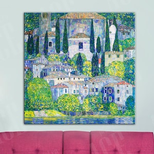 Gustav Klimt Canvas, Kościół w Cassone Reprodukcja wydruku