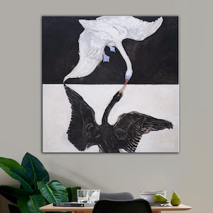 Hilma af Klint The Swan Canvas Print: Black and White Wall Decor