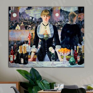 Édouard Manet Reproduction Print, A Bar at the Folies-Bergère canvas print